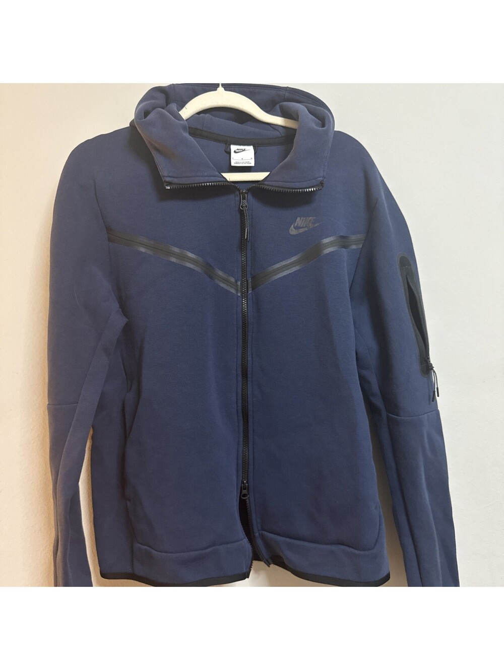Nike Tech Fleece Windrunner Hoodie Mens Large Navy Blue Black Full Zip Jacket L